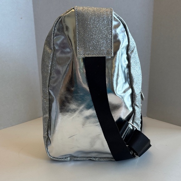 Justice Silver Glitter Backpack 10” x 6” x 4” Deep main image 8